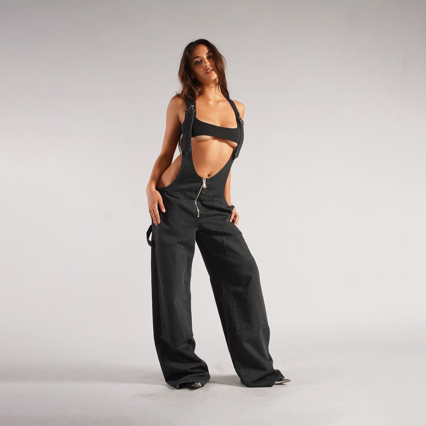 Monos vaqueros para mujer, monos sexys con espalda descubierta Vintage, Pantalones rectos de mezclilla de longitud completa, bolsillos sueltos, desgastados, lavados, informales