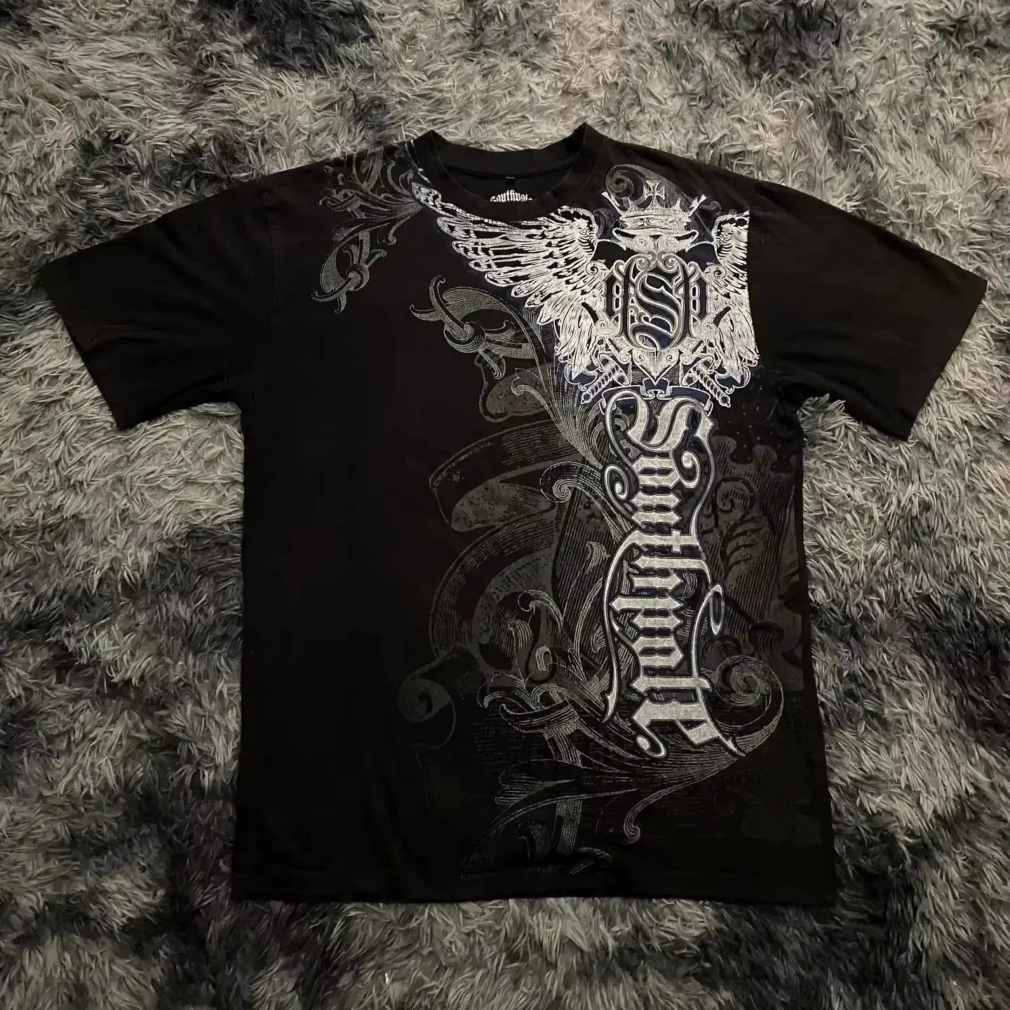 Camiseta clásica de estilo gótico Y2K, camiseta estampada de gran tamaño, camisas de calle, Tops góticos de algodón con cuello redondo, nueva camiseta para hombre y mujer
