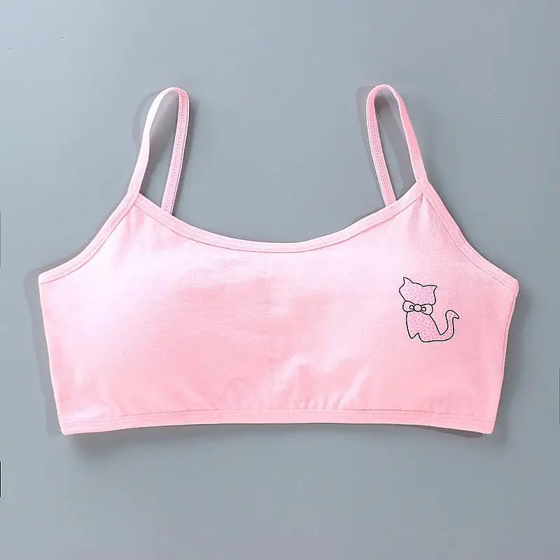 1 unidad de camisetas para chicas adolescentes, ropa interior para niños pequeños, sujetadores de entrenamiento suaves de algodón, Sujetador deportivo desarrollado para niños, lencería de 8 a 16 años