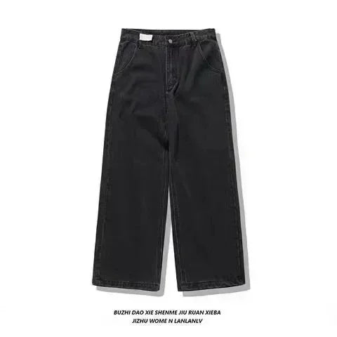 Pantalones vaqueros holgados bordados con letras de tendencia de calle americana para hombre Harajuku Y2K nuevos pantalones de pierna ancha de gran tamaño de Hip Hop pantalones vaqueros para fregar Unisex