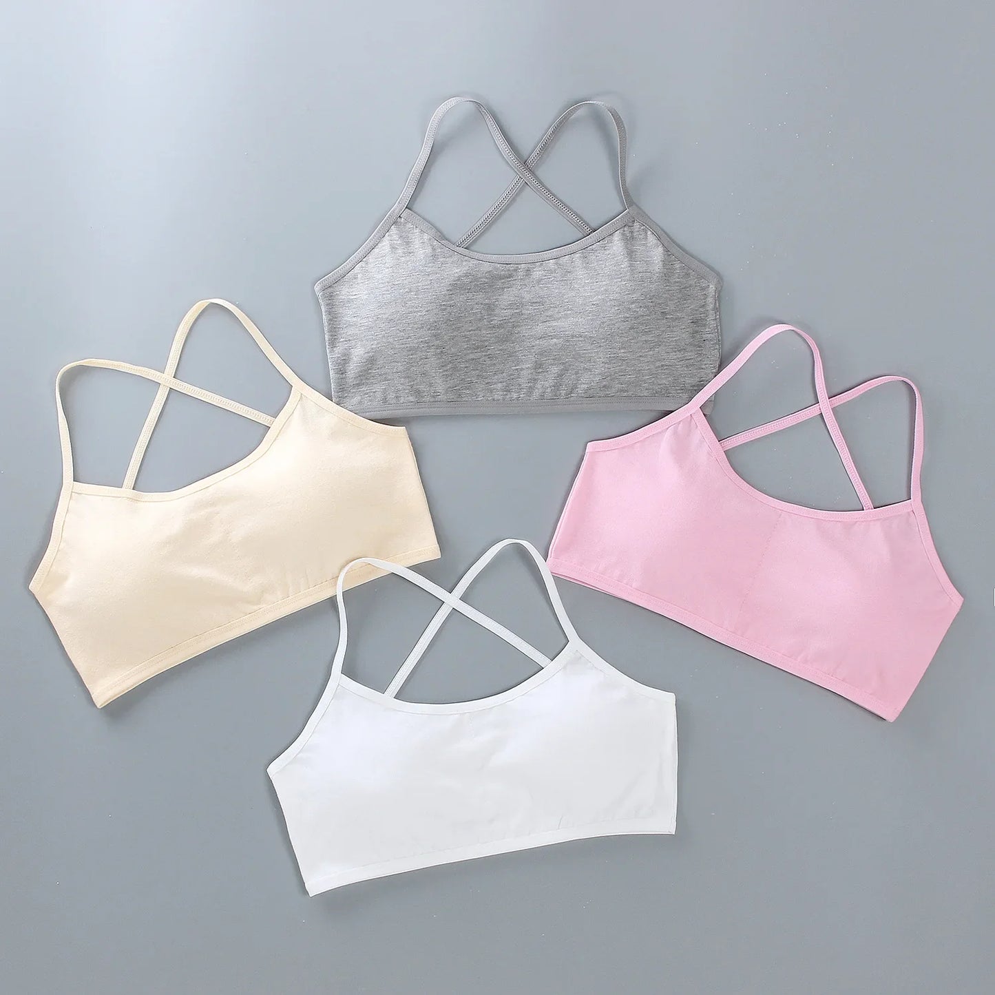 1 unidad de camisetas para chicas adolescentes, ropa interior para niños pequeños, sujetadores de entrenamiento suaves de algodón, Sujetador deportivo desarrollado para niños, lencería de 8 a 16 años