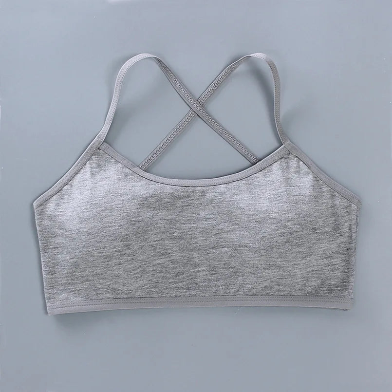 1 unidad de camisetas para chicas adolescentes, ropa interior para niños pequeños, sujetadores de entrenamiento suaves de algodón, Sujetador deportivo desarrollado para niños, lencería de 8 a 16 años