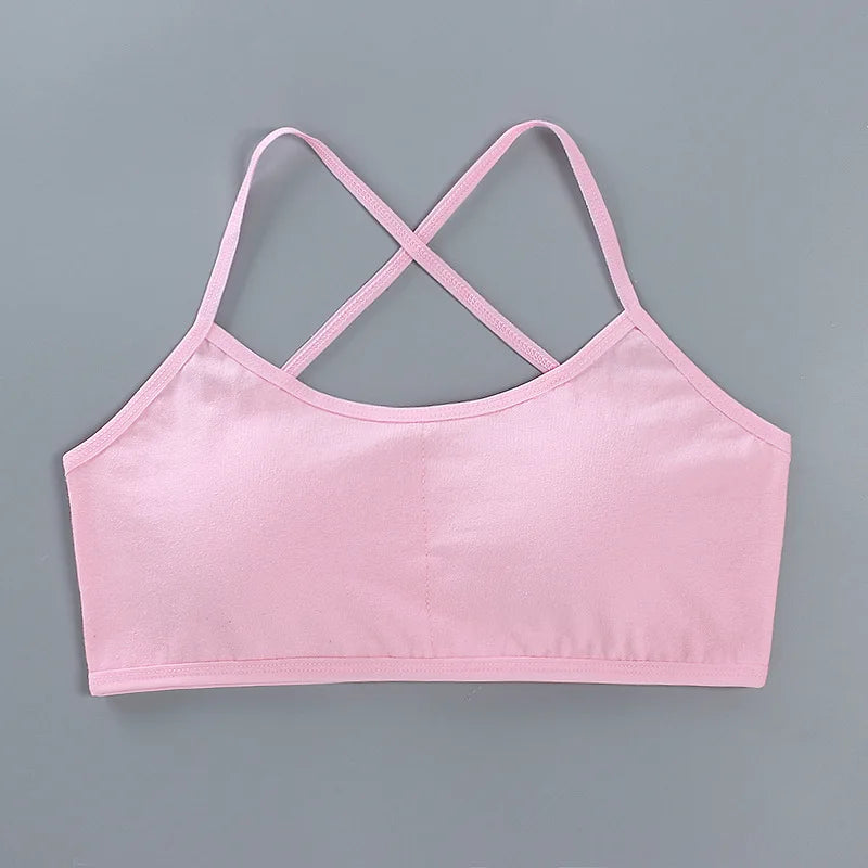 1 unidad de camisetas para chicas adolescentes, ropa interior para niños pequeños, sujetadores de entrenamiento suaves de algodón, Sujetador deportivo desarrollado para niños, lencería de 8 a 16 años