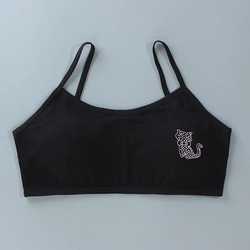 1 unidad de camisetas para chicas adolescentes, ropa interior para niños pequeños, sujetadores de entrenamiento suaves de algodón, Sujetador deportivo desarrollado para niños, lencería de 8 a 16 años