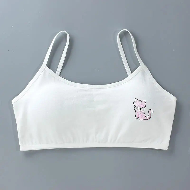 1 unidad de camisetas para chicas adolescentes, ropa interior para niños pequeños, sujetadores de entrenamiento suaves de algodón, Sujetador deportivo desarrollado para niños, lencería de 8 a 16 años
