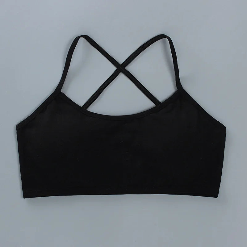 1 unidad de camisetas para chicas adolescentes, ropa interior para niños pequeños, sujetadores de entrenamiento suaves de algodón, Sujetador deportivo desarrollado para niños, lencería de 8 a 16 años