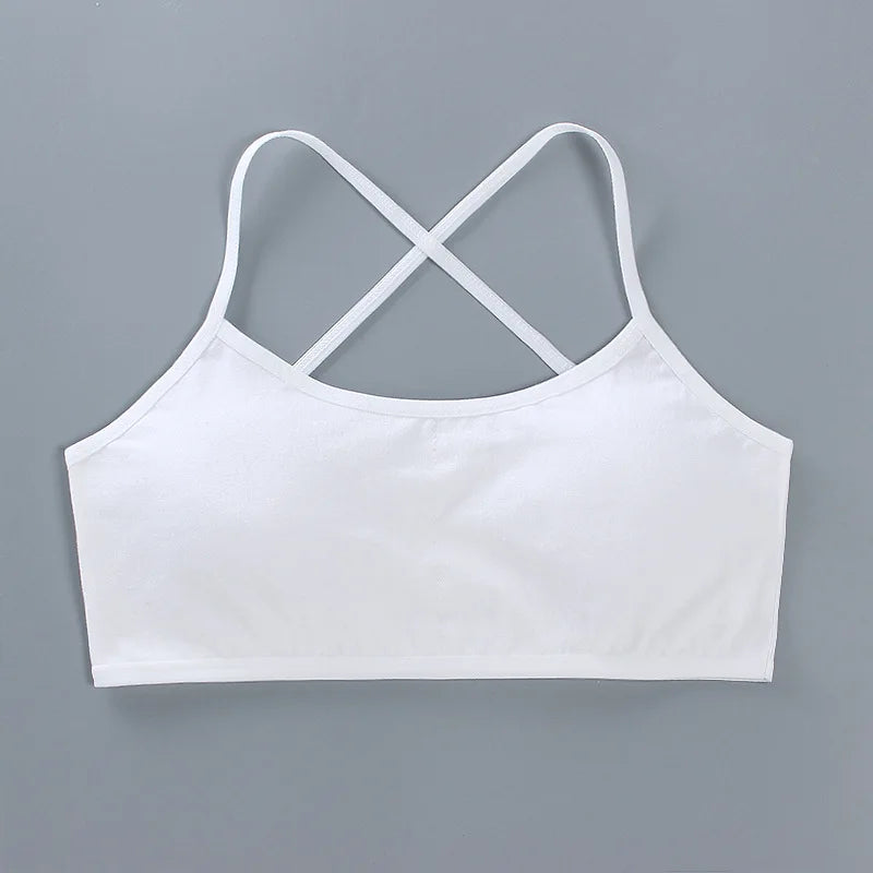 1 unidad de camisetas para chicas adolescentes, ropa interior para niños pequeños, sujetadores de entrenamiento suaves de algodón, Sujetador deportivo desarrollado para niños, lencería de 8 a 16 años