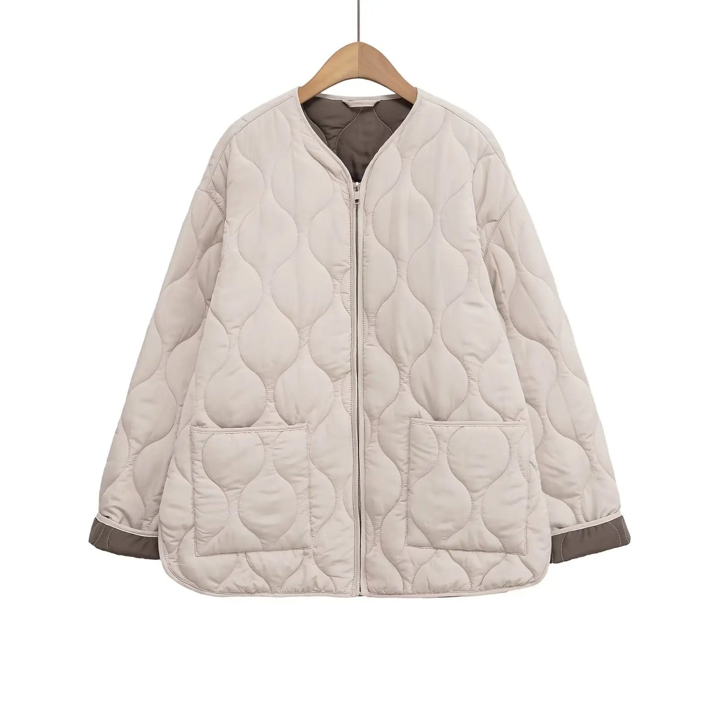 Chaqueta de algodón cálida con diamantes, informal, holgada, estilo europeo y americano, invierno 2025