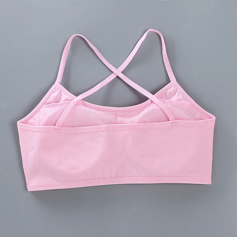 1 unidad de camisetas para chicas adolescentes, ropa interior para niños pequeños, sujetadores de entrenamiento suaves de algodón, Sujetador deportivo desarrollado para niños, lencería de 8 a 16 años