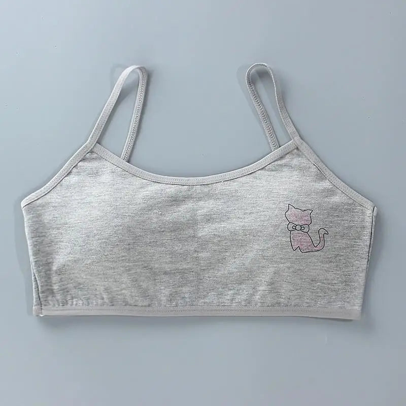 1 unidad de camisetas para chicas adolescentes, ropa interior para niños pequeños, sujetadores de entrenamiento suaves de algodón, Sujetador deportivo desarrollado para niños, lencería de 8 a 16 años