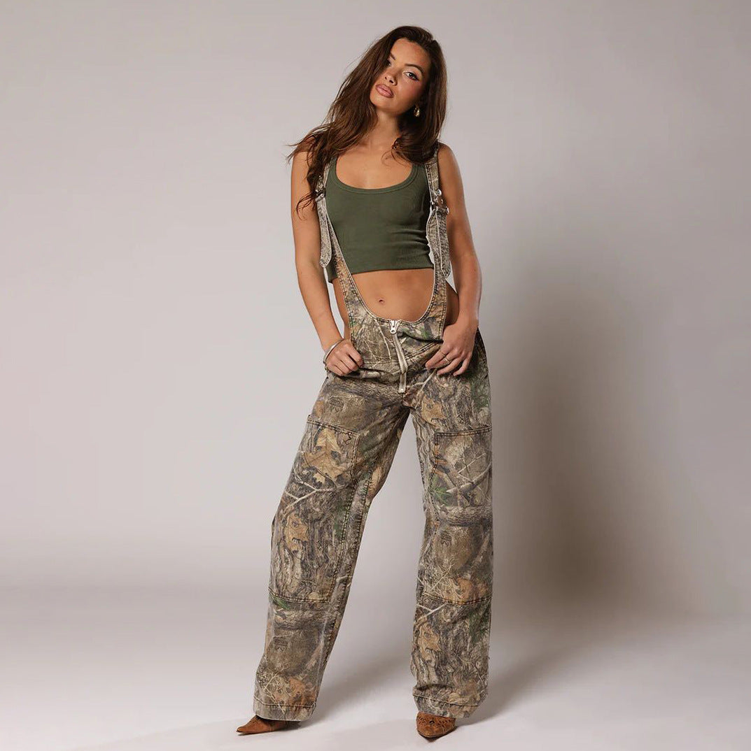Monos vaqueros para mujer, monos sexys con espalda descubierta Vintage, Pantalones rectos de mezclilla de longitud completa, bolsillos sueltos, desgastados, lavados, informales