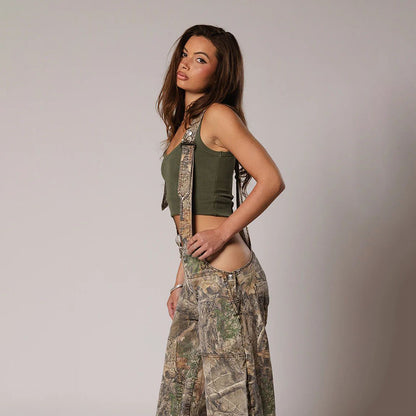 Monos vaqueros para mujer, monos sexys con espalda descubierta Vintage, Pantalones rectos de mezclilla de longitud completa, bolsillos sueltos, desgastados, lavados, informales
