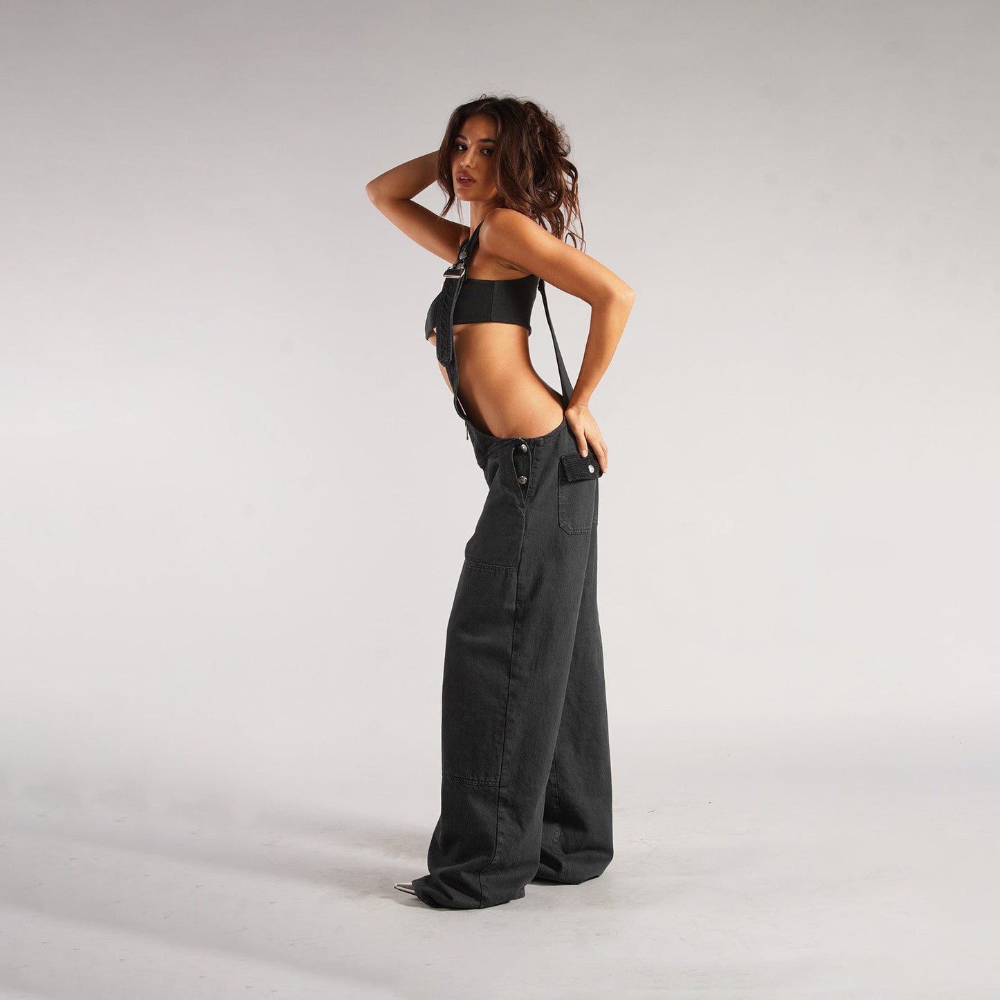 Monos vaqueros para mujer, monos sexys con espalda descubierta Vintage, Pantalones rectos de mezclilla de longitud completa, bolsillos sueltos, desgastados, lavados, informales