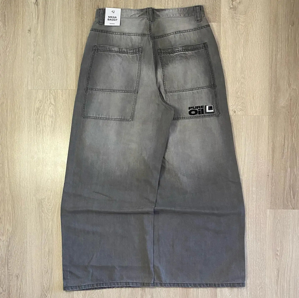 Vaqueros con estampado gótico Retro de Hip Hop americano para mujer Y2K, nueva venta de calle, pantalones de pierna ancha rectos sueltos, pantalones vaqueros Joker Unisex
