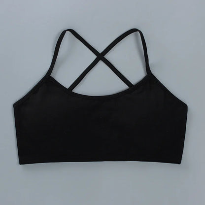 1 unidad de camisetas para chicas adolescentes, ropa interior para niños pequeños, sujetadores de entrenamiento suaves de algodón, Sujetador deportivo desarrollado para niños, lencería de 8 a 16 años