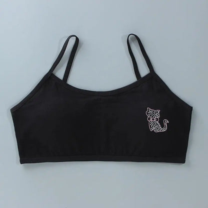 1 unidad de camisetas para chicas adolescentes, ropa interior para niños pequeños, sujetadores de entrenamiento suaves de algodón, Sujetador deportivo desarrollado para niños, lencería de 8 a 16 años