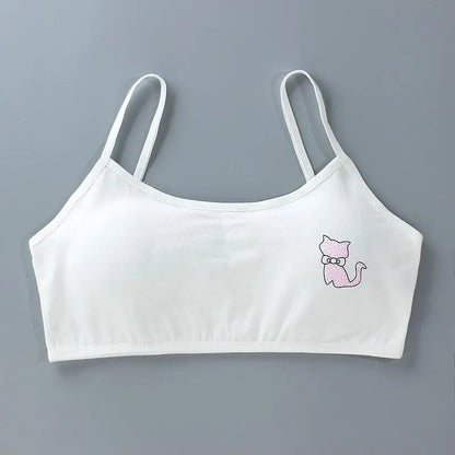 1 unidad de camisetas para chicas adolescentes, ropa interior para niños pequeños, sujetadores de entrenamiento suaves de algodón, Sujetador deportivo desarrollado para niños, lencería de 8 a 16 años