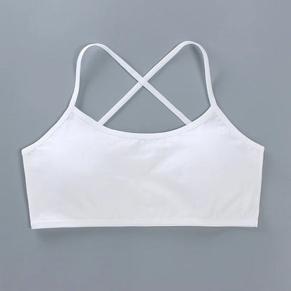 1 unidad de camisetas para chicas adolescentes, ropa interior para niños pequeños, sujetadores de entrenamiento suaves de algodón, Sujetador deportivo desarrollado para niños, lencería de 8 a 16 años