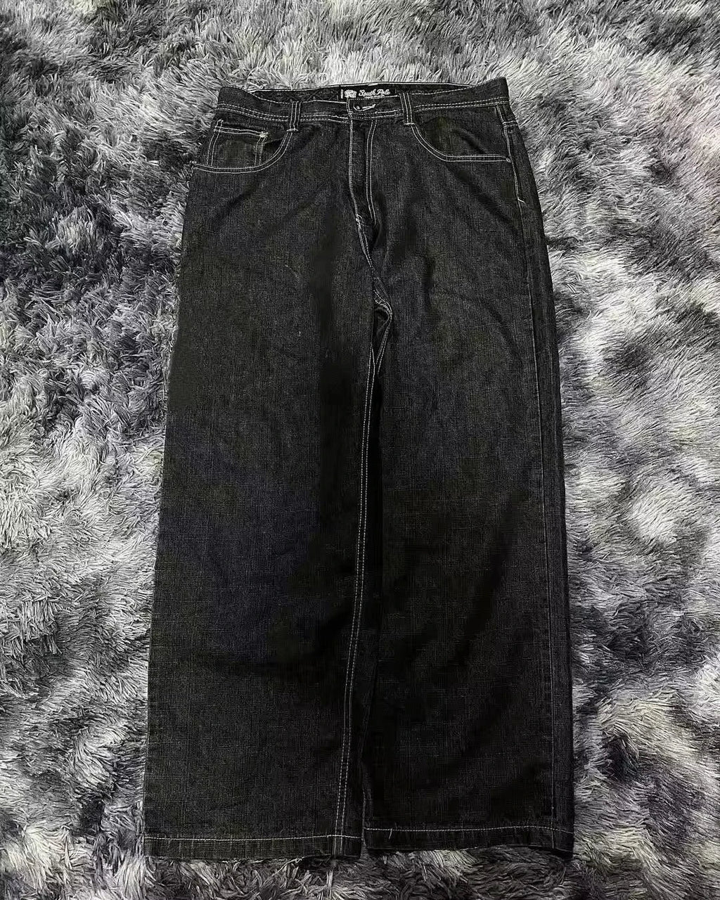 Pantalones vaqueros holgados bordados con letras de tendencia de calle americana para hombre Harajuku Y2K nuevos pantalones de pierna ancha de gran tamaño de Hip Hop pantalones vaqueros para fregar Unisex