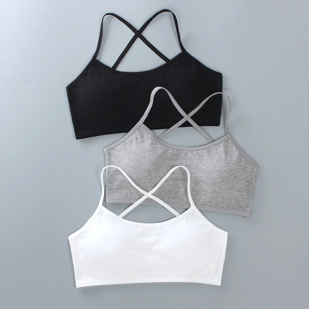 1 unidad de camisetas para chicas adolescentes, ropa interior para niños pequeños, sujetadores de entrenamiento suaves de algodón, Sujetador deportivo desarrollado para niños, lencería de 8 a 16 años
