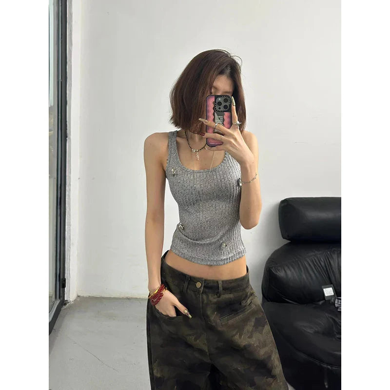 Pantalones vaqueros holgados de cintura alta para mujer, Pantalón recto de camuflaje Vintage Y2K, Pantalón vaquero de pierna ancha americano callejero, otoño 2024