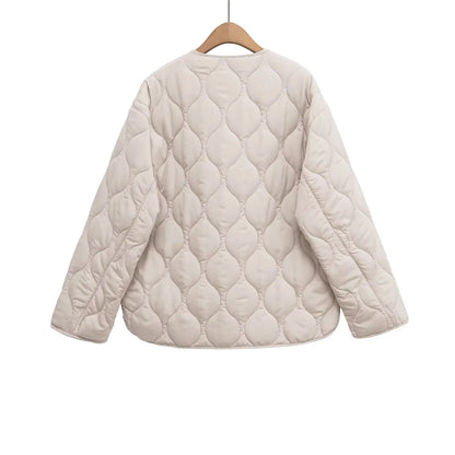 Chaqueta de algodón cálida con diamantes, informal, holgada, estilo europeo y americano, invierno 2025